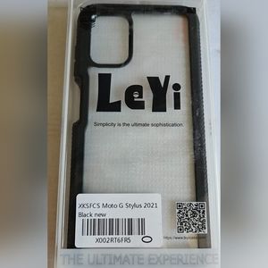 Phone Case for Moto G Stylus 2021 Black and Clear